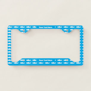 Custom Text Fish Pattern License Plate Frame