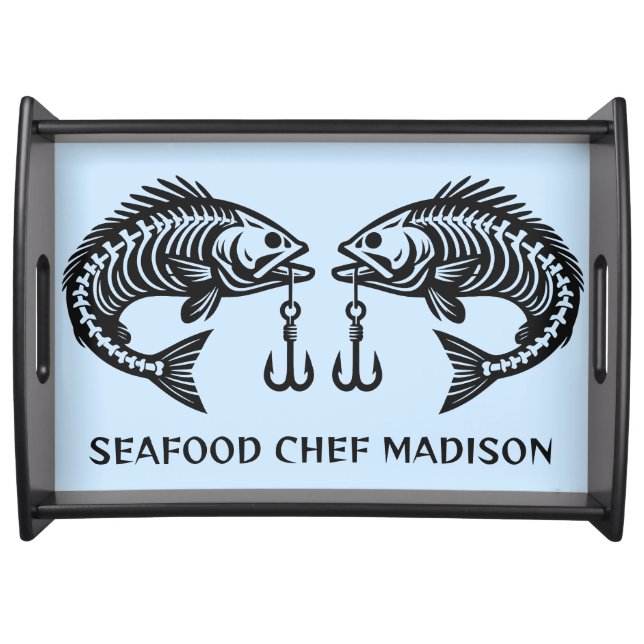 Custom Text Fish Serving Tray (Front)