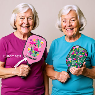 🦩🦩Custom text Flamingo Dinking, 2sided Pickleball Paddle