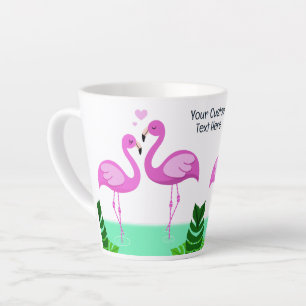 Custom Text Flamingo Love Latte Mug