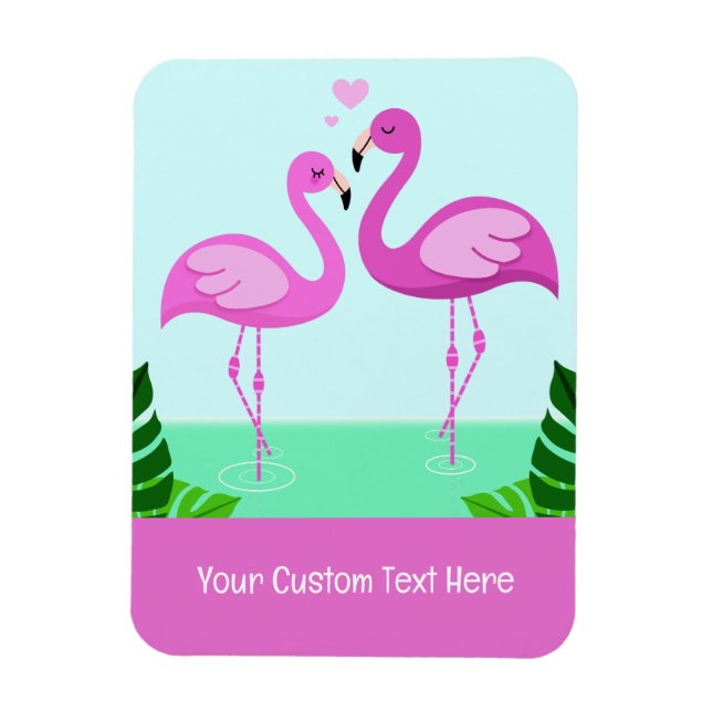Custom Text Flamingo Love Magnet (Vertical)