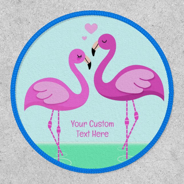 Custom Text Flamingo Love Patch (Front)
