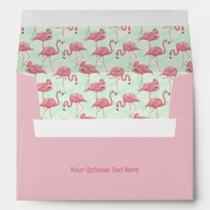 Custom Text Flamingo Pattern Envelope