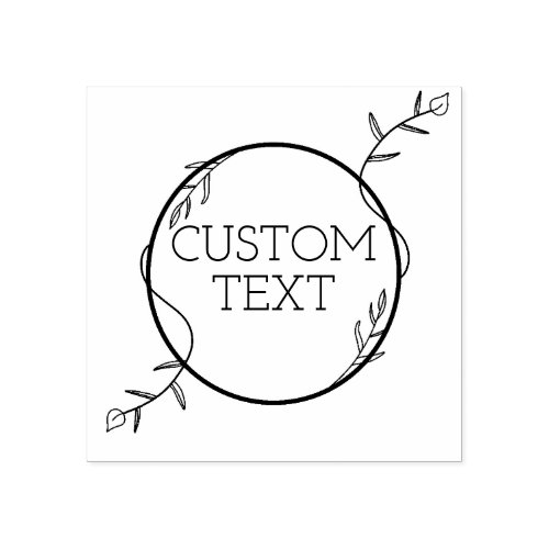 Custom Text Floral Rubber Stamp