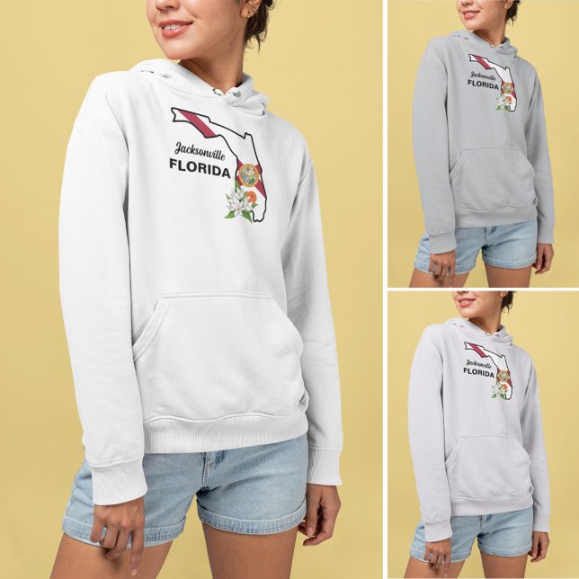 Custom Text Florida Flag & Flower Orange Blossom Hoodie (Creator Uploaded)