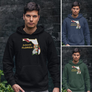 Custom Text Florida Flag & Flower Orange Blossom Hoodie