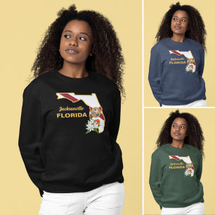 Custom Text Florida Flag & Flower Orange Blossom Sweatshirt