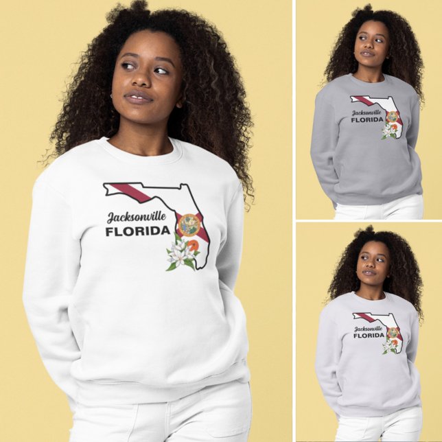Custom Text Florida Flag & Flower Orange Blossom Sweatshirt (Creator Uploaded)