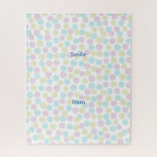 Custom text flowers pastel jigsaw puzzle
