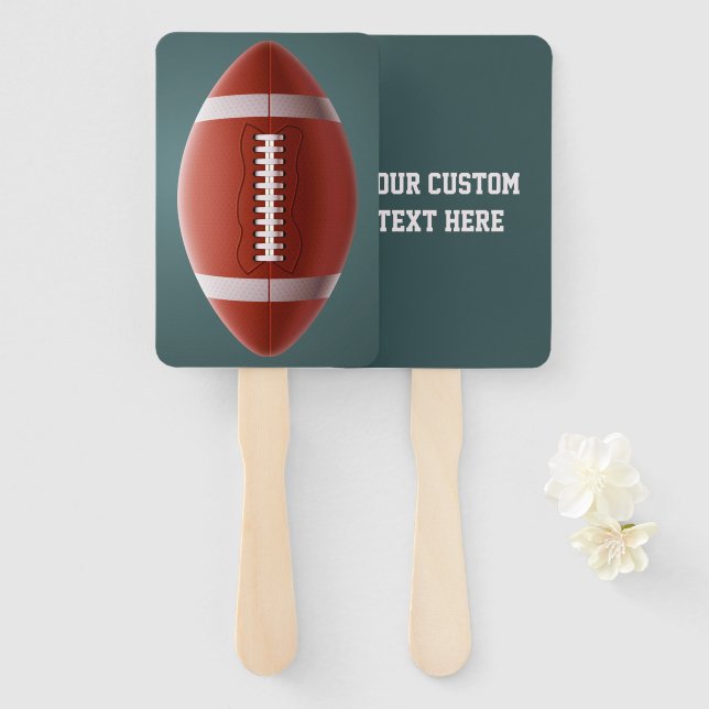 Custom text FOOTBALL hand fans (Front and Back)
