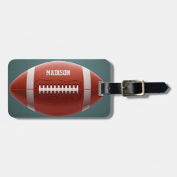Custom text Football luggage tags