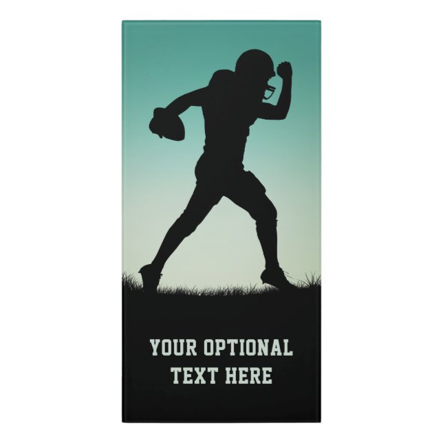 Custom Text Football Player Door Sign (Classic Front Vert)