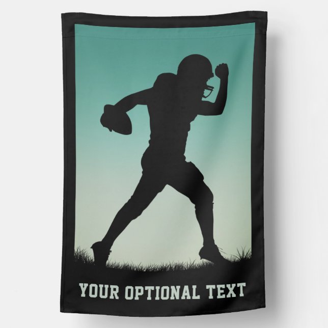 Custom Text Football Player House Flag (Back)