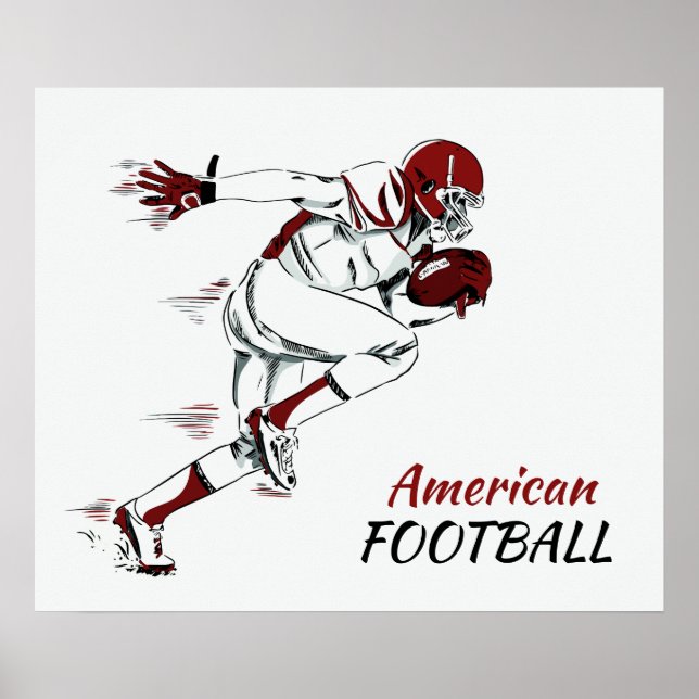 Custom Text Football Player poster (Front)