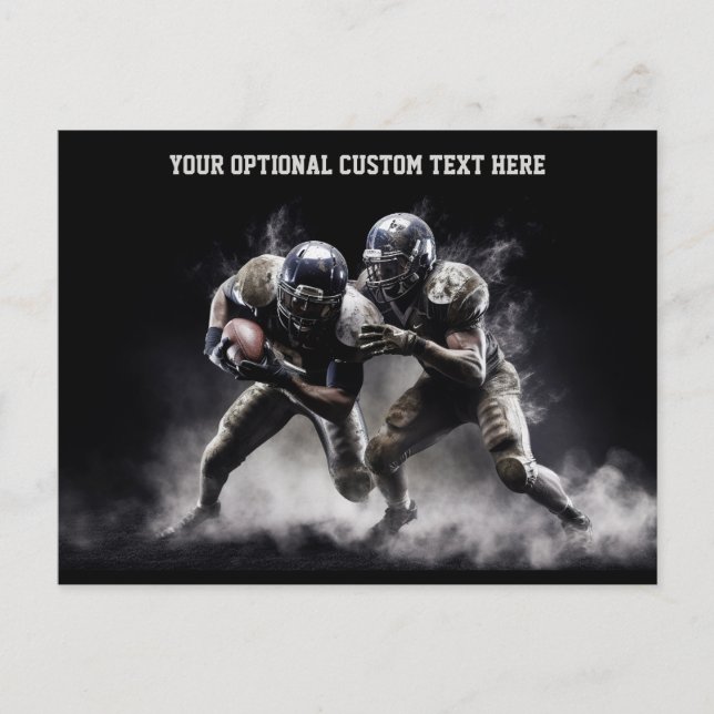 Custom Text Football Players Illustration Postcard (Front)