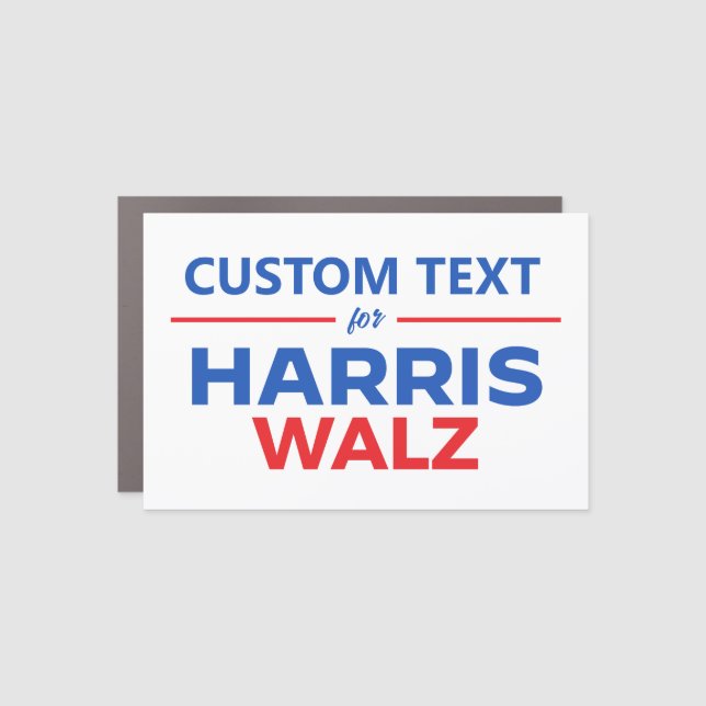 Custom Text for Harris Walz Car Magnet (Front)