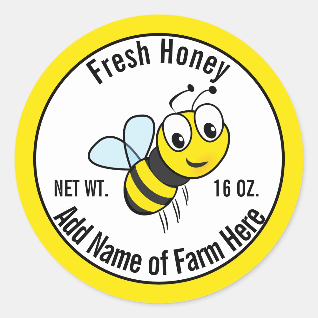 Custom Text for Honey Jar Label Zazzle
