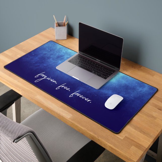 Custom Text Forgiven Cool Modern Christian  Desk Mat (Office 2)