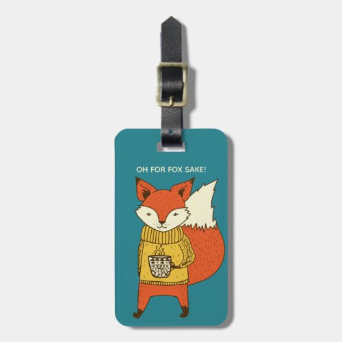 Custom text Fox luggage tag