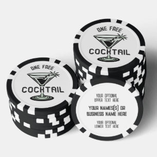 Custom Text Free Cocktail Poker Chips