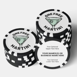 Custom Text Free Martini Poker Chips