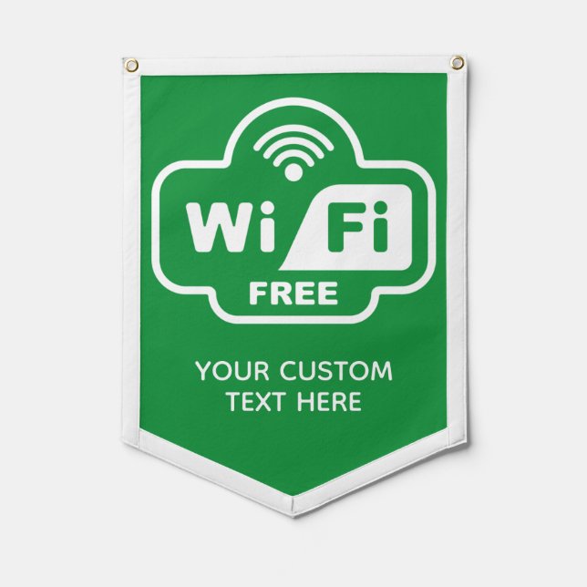 Custom Text Free Wi-Fi Pennant (Front)