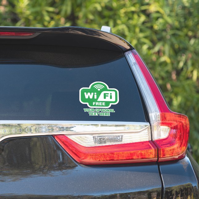 Custom Text Free Wi-Fi Sticker (Car Side)
