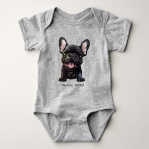 Custom text 🐶Frenchie puppy Baby Bodysuit