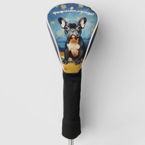  custom text Frenchie puppy Golf Head Cover