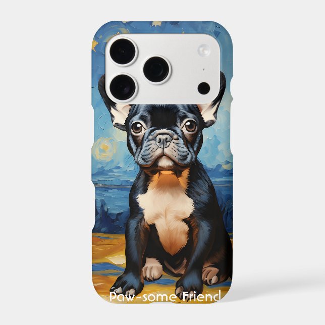 🐕 custom text, Frenchie puppy Iphone Case (Back)