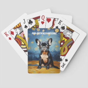 🐕 custom text, Frenchie puppy Poker Cards