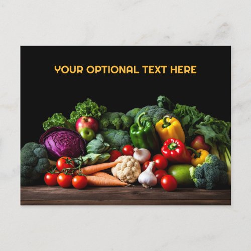 Custom Text Fresh Vegetables Postcard