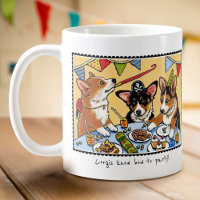 Custom Text Fun Corgi Dog Birthday Party