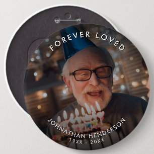 Custom Text Funeral/Memorial Photo Tribute Button
