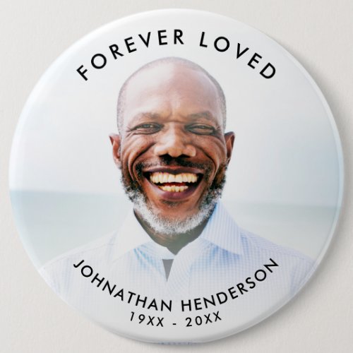 Custom Text Funeral/Memorial Photo Tribute Button Custom Text FuneralMemorial Photo Tribute Button