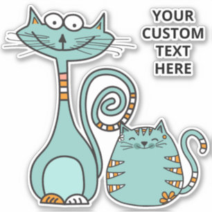 Custom text Funny Cats Sticker