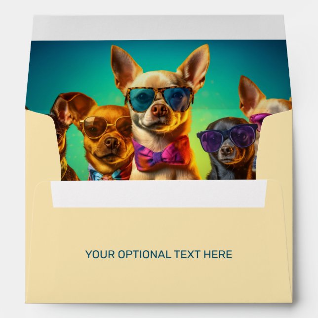 Custom Text Funny Dogs Envelope (Back (Bottom))