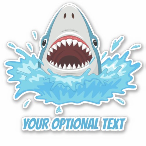 Custom text Funny Shark Sticker