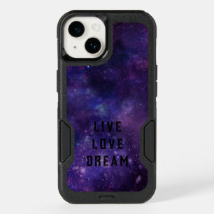 Custom Text Galaxy Nebula Space-Themed OtterBox iPhone 14 Case