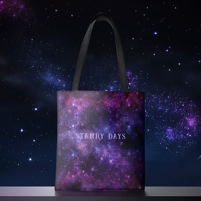 Custom Text Galaxy Nebula Space-Themed Tote (Creator Uploaded)