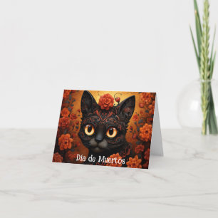 Custom text 💀😺 Gato De Los Muertos Card