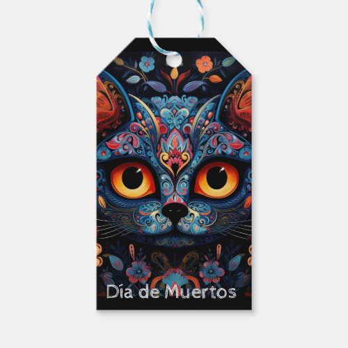 Custom text  Gato De Los Muertos Gift Tags