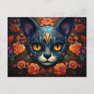 Custom text 💀😺 Gato De Los Muertos Postcard