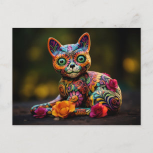 Custom text 💀😺 Gato De Los Muertos Postcard