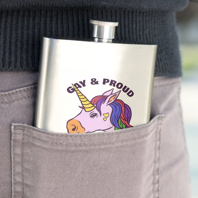Custom Text Gay Unicorn Flask (In Situ)