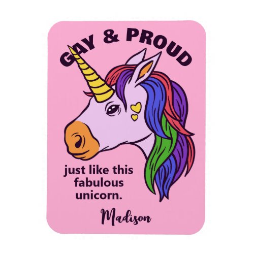 Custom Text Gay Unicorn Magnet