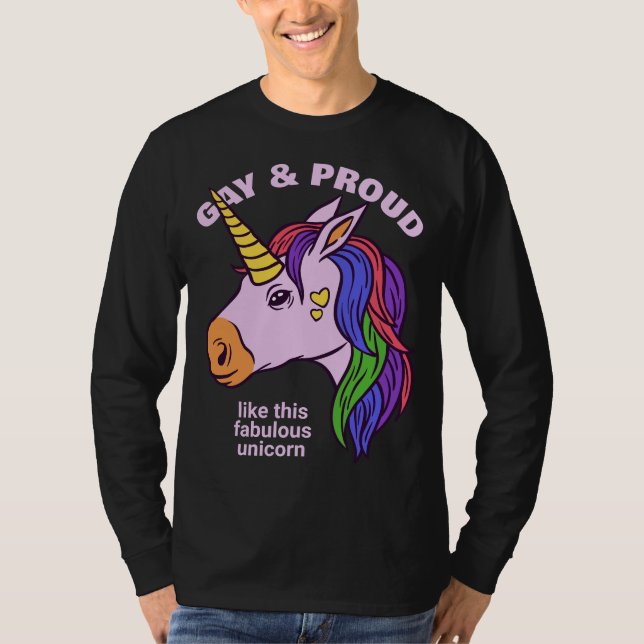 Custom Text Gay Unicorn T-Shirt (Front)