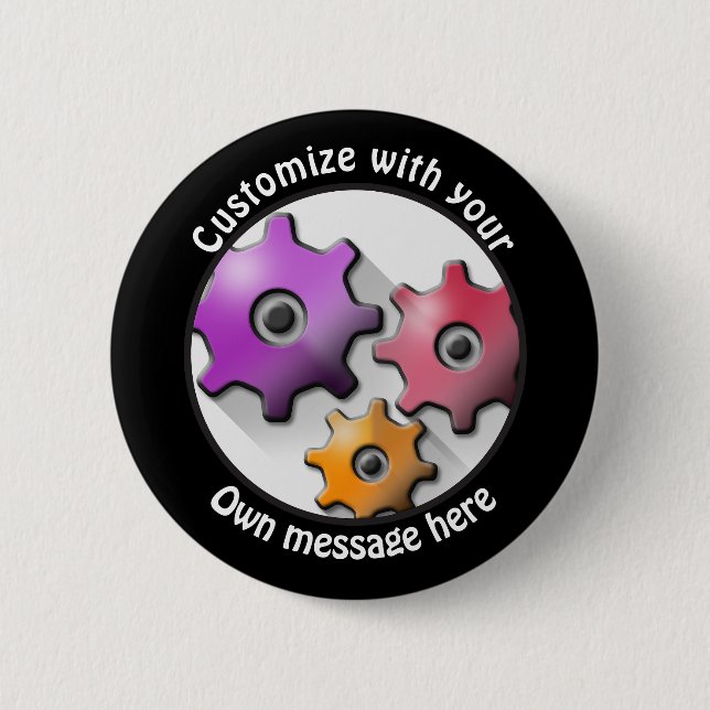 Custom Text Gears Button (Front)