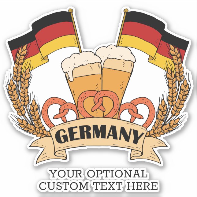 Custom text German Beer sticker (Front)
