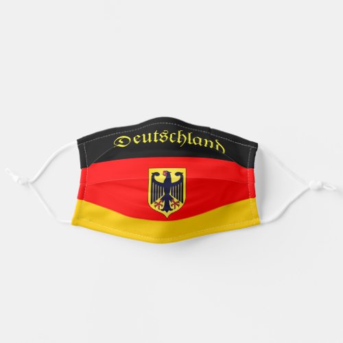 Custom Text Germany Flag Red Black  Gold Eagle Adult Cloth Face Mask